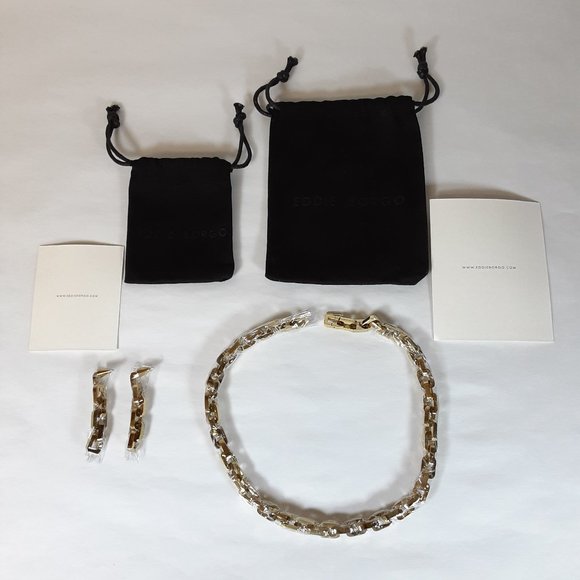 Eddie Borgo Jewelry - EDDIE BORGO SUPRA LINK COLLAR NECKLACE & EARRINGS IN 14K GOLD VERMEIL BRAND NEW